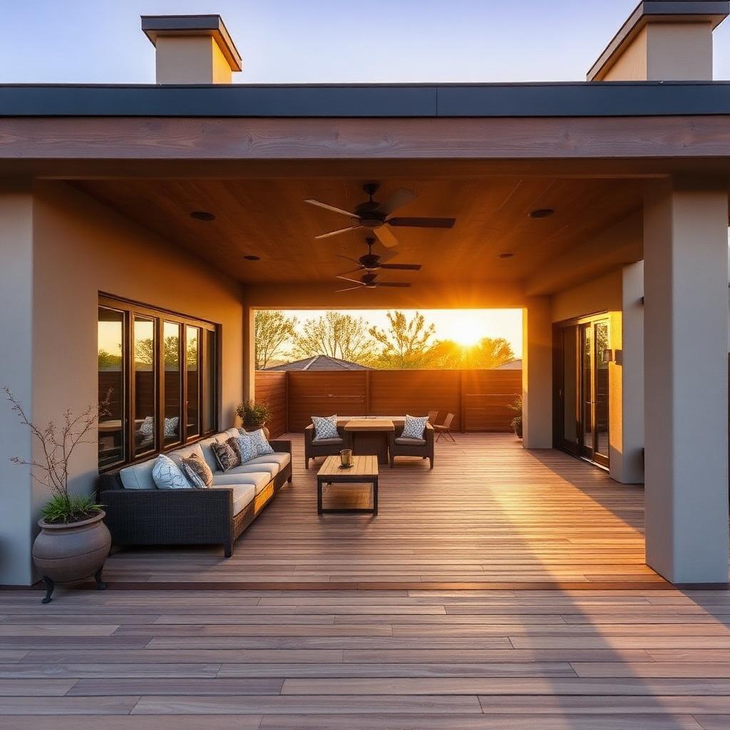 Custom Patio Construction with covered wood roof in Antelope Valley CA — Build & Repair Patios in Palmdale, Lancaster & the Antelope Valley